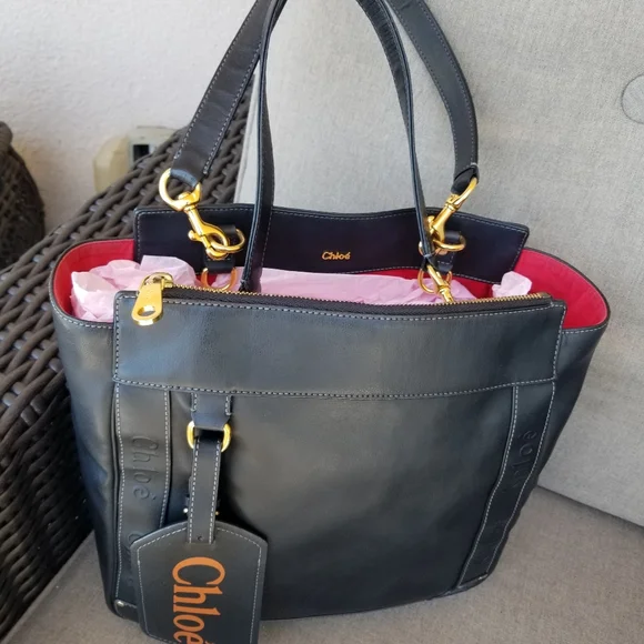 Sale!! Chloe black  eden big like new tote bag - Picture 11 of 16